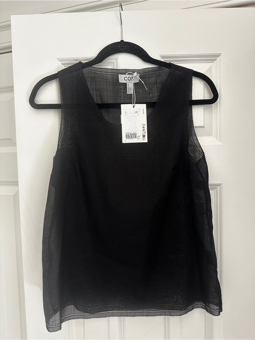 COS Black Sheer Sleeveless Blouse / Camisole